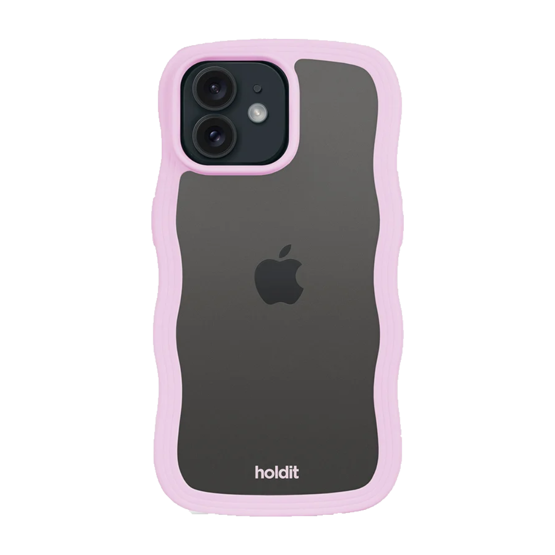Wavy Lilac/Transparent iPhone 12/12 Pro framifrån