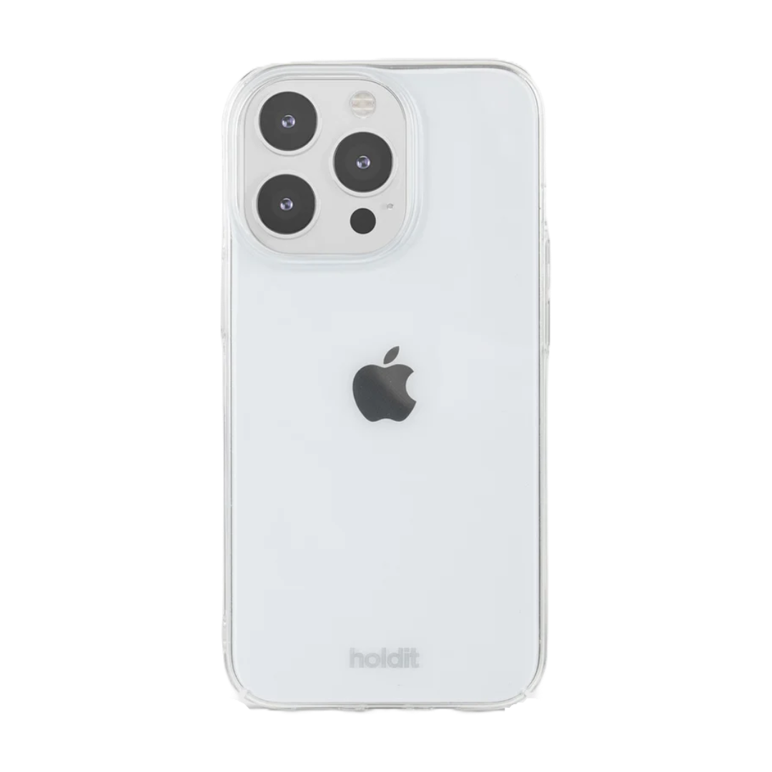 Holdit Slim Case Transparent iPhone 15 Pro framifrån